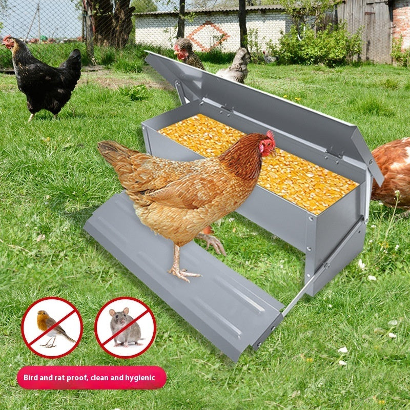 Automatic Pet Poultry Feeding Trough Pedal Type Design